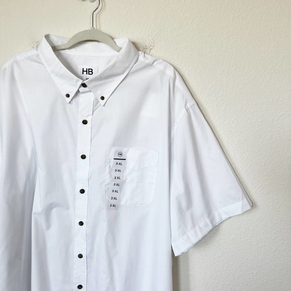 [Harbor Bay] HB White Short Sleeve Button Down Shirt Casual NWT Size 3XL - Picture 5 of 11